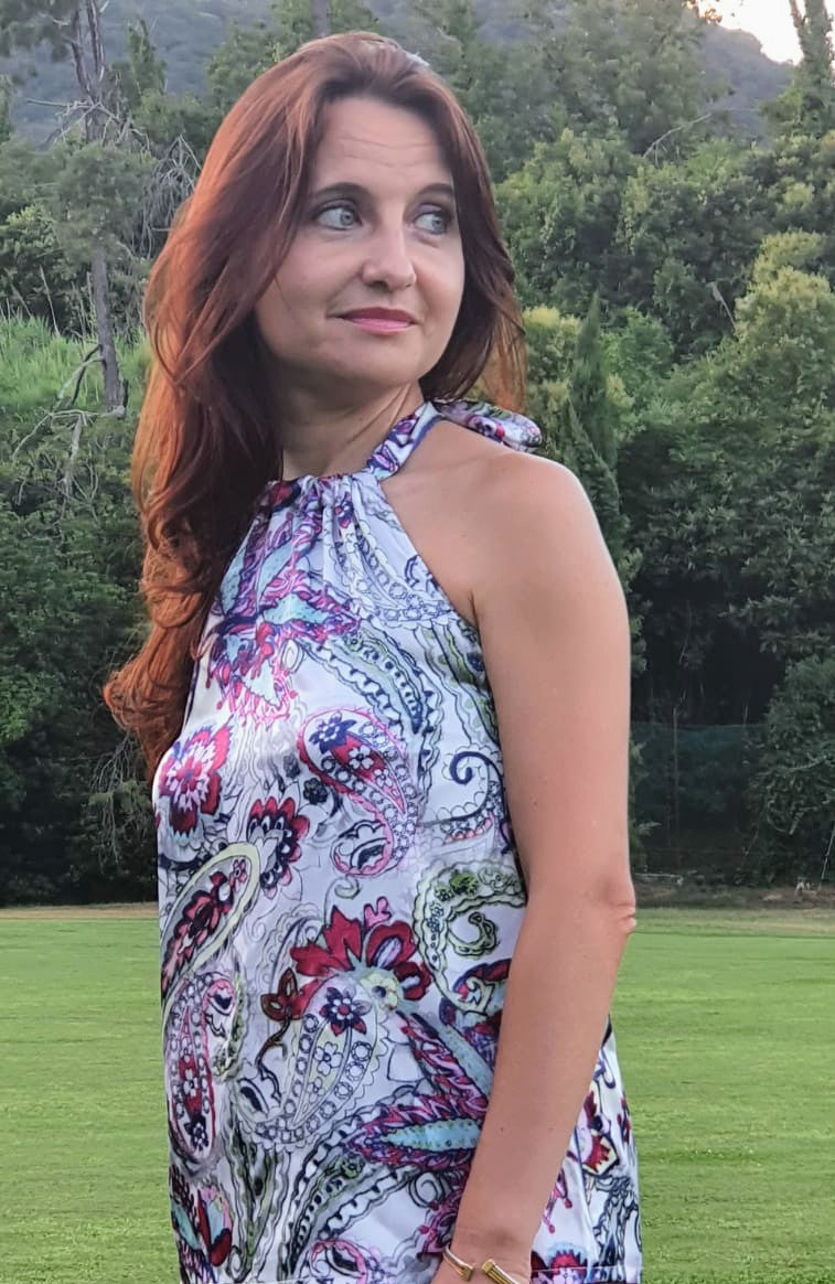 Top con scollo all'americana fantasia cachemire floreale