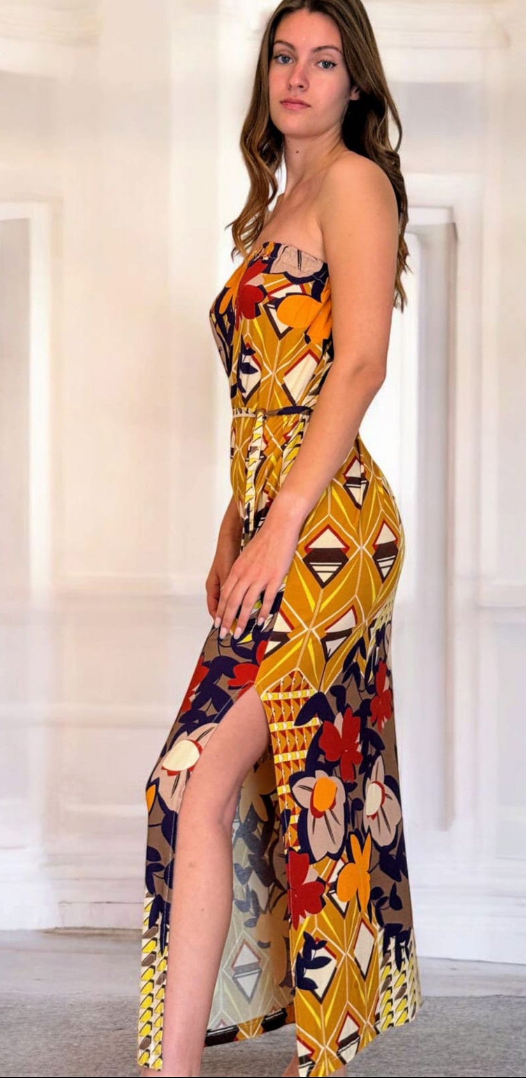 Abito Summer in maglina di viscosa fantasia Africa